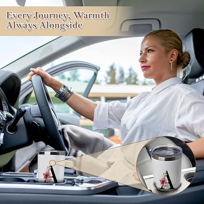 20 Oz Insulated Coffee Cup with Lid Car Tumbler Travel Mug Women Wife Girl Birthday Wedding Anniversary Her Unique Gift Over 15 16 18 19 20 21 25 30 40 50 55 60 65 70 Year Old Meaningful Custom Gifts