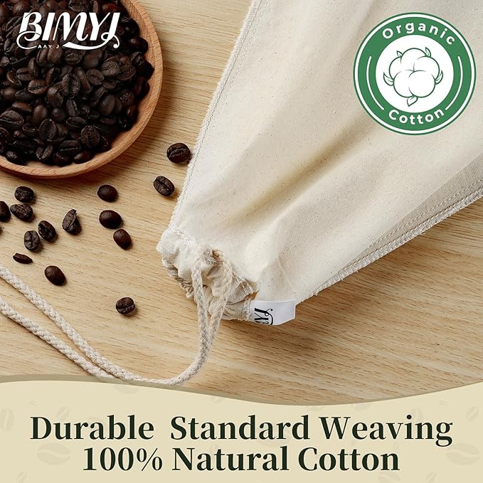 Reusable Cold Brew Bags & Cold Brew Coffee Bags Reusable - for Toddy Systems | 100% Natural Organic Cotton Cold Brew Filter Bags 2-Pack + 2 Bonus 304 Silver Spoons