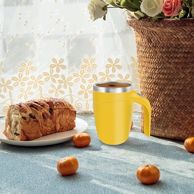 Automatic Magnetic Stirring Coffee Mug, Rotating Home Office Travel Mixing Cup，Funny Electric Stainless Steel Self Mixing Coffee Tumbler, Suitable for Coffee, Milk, Cocoa and Other Beverages