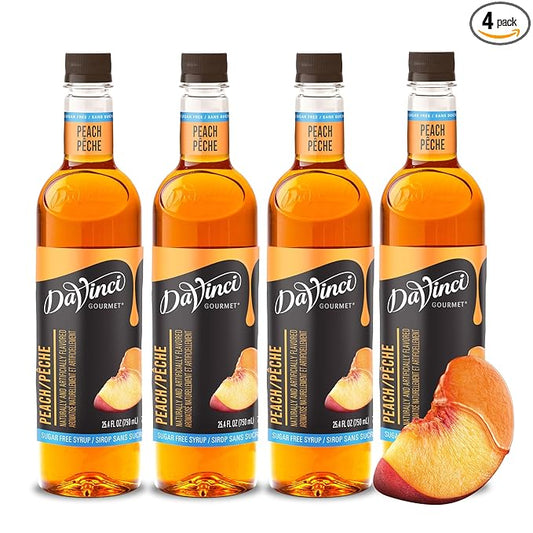 DaVinci Gourmet Sugar-Free Peach Syrup, 25.4 Ounce (Pack of 4)