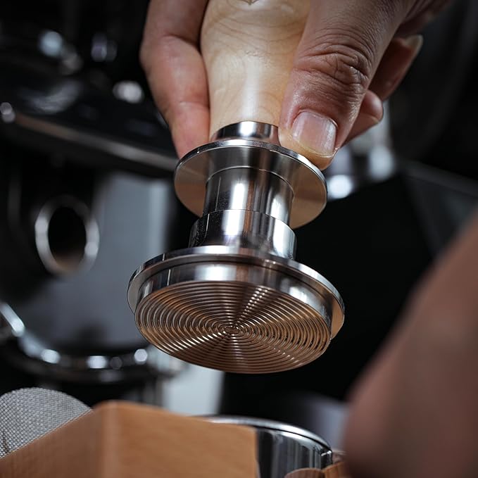 58mm Espresso Tool Kit for Gaggia Classic, Classic Pro, and Classic Pro Evo: Maple Bottomless Portafilter, Calibrated Tamper, Dosing Funnel with Puck Screen, and Adjustable Distributor