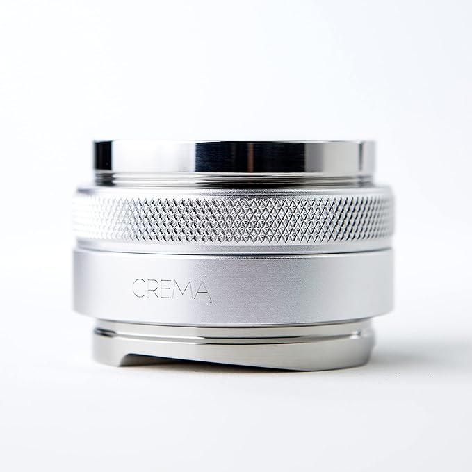 CREMA Coffee Products 54mm Hand Tamper & Coffee Distributor | Compatible with Breville Portafilters | Double-Sided, Adjustable Depth Tool | Made with Durable 304 Stainless Steel | Silver