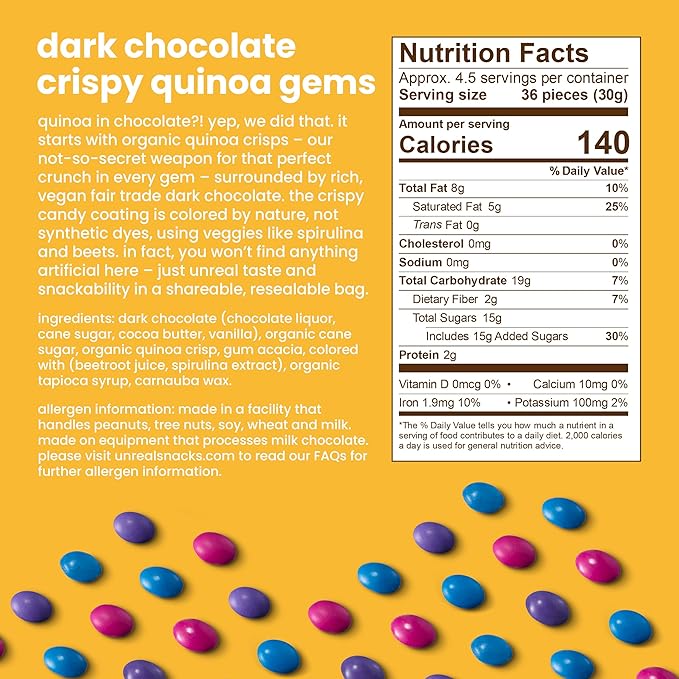 UNREAL Gems Variety Pack | Value Size Bags | Less Sugar, Fair Trade, Non-GMO Ingredients with no Corn Syrup or Sugar Alcohols, No Soy