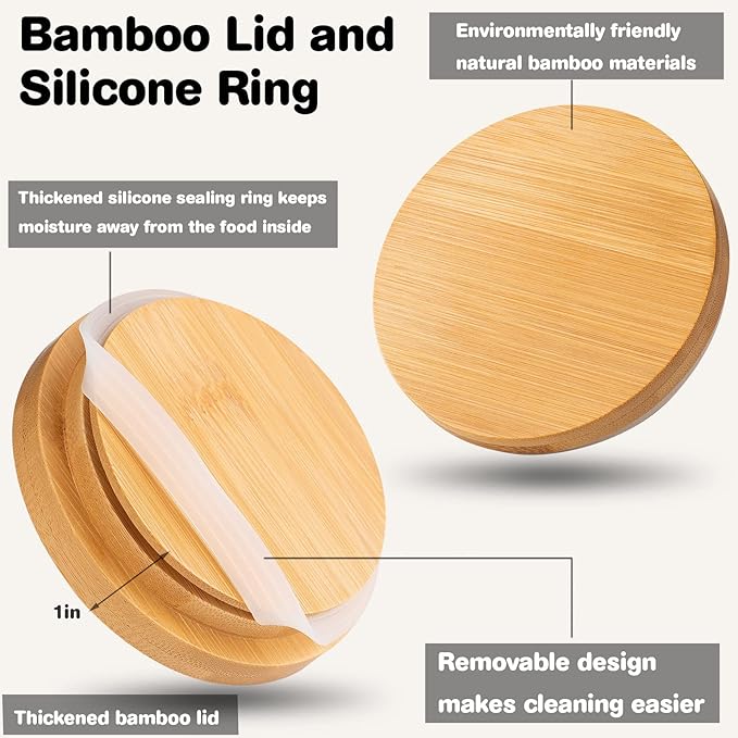 Yangbaga Black Ceramic Canister Set for Kitchen-Set of 3 Kitchen Canisters for Countertop with Airtight Wood Lids,Large Kitchen Storage for Flour,Suger,Coffee-Modern Countertop Decor