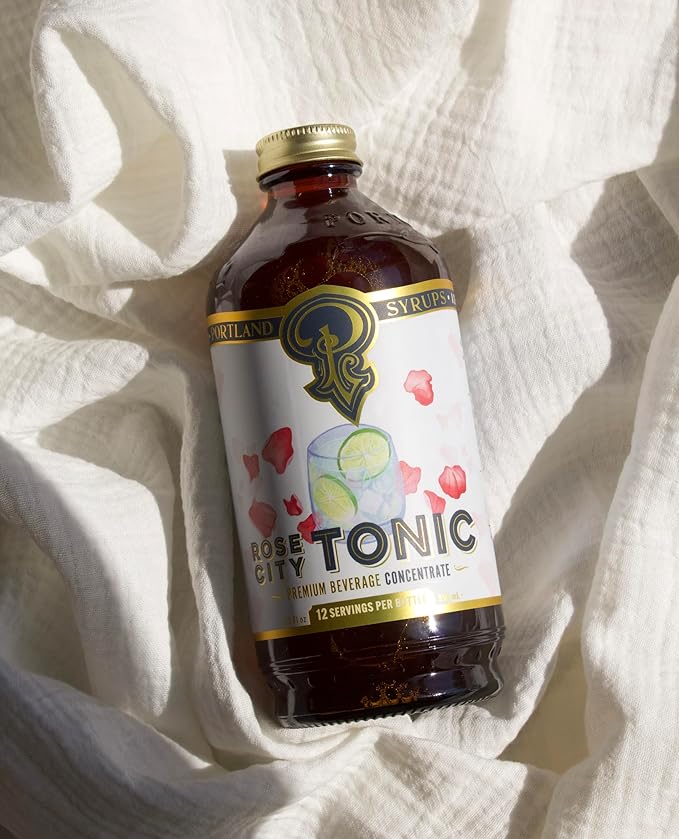 Portland Syrups Rose City Tonic Concentrate - Craft Delicious Cocktails, Mocktails, Sodas, and More - 12 oz with 24 Servings (Pack of 1)