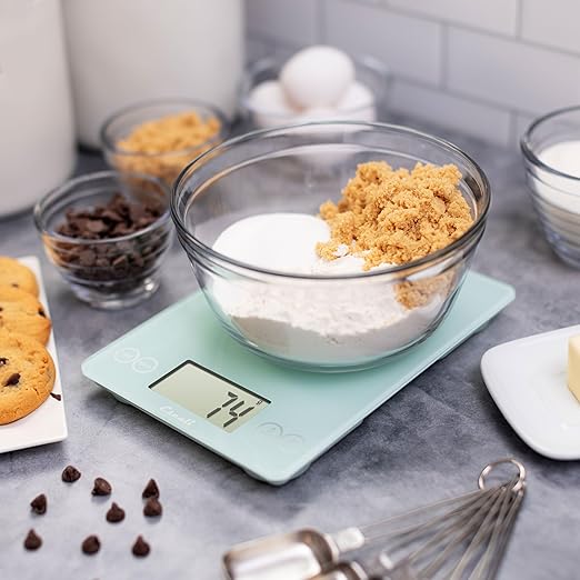 Escali Arti Classic Digital Coffee Scale Espresso Scale and Countertop Food Scale, 15-Pound Capacity, Teal