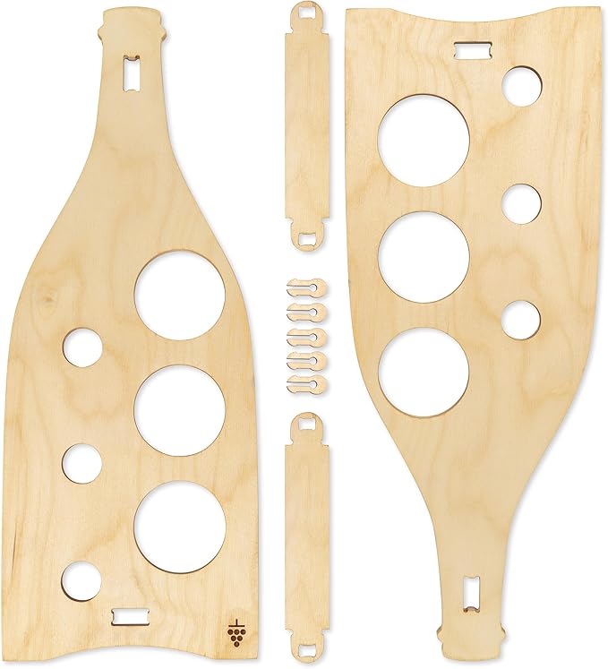 KAKALI Freestanding Wooden Wine Rack - Wood Wine Bottle Rack - Free Standing Bottle Storage - Countertop Racks for Bottles - House Warming Gifts for Casual Drinkers, 6 Bottle Storage