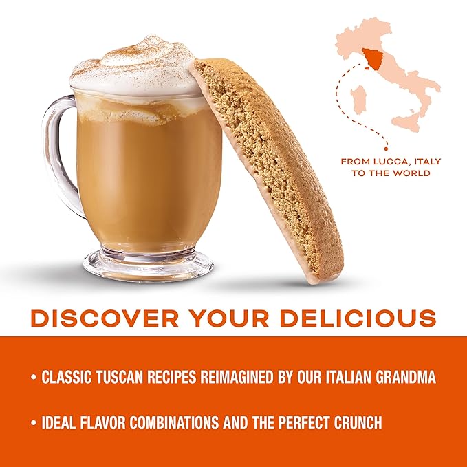 Nonni's Pumpkin Spice Biscotti Holiday Cookies - 3 Boxes Pumpkin Cookies - Pumpkin Biscotti w/Cinnamon Icing - Biscotti Individually Wrapped Pumpkin Spice Cookies - Kosher Coffee Cookies 6.88 oz