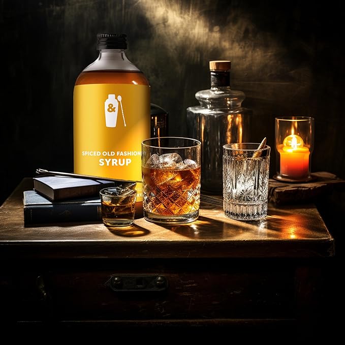 Shaker & Spoon Old Fashioned Cocktail Syrup, 16oz Old Fashioned Mix Alternative, Vegan Syrups, Mocktails & Non Alcoholic Drinks