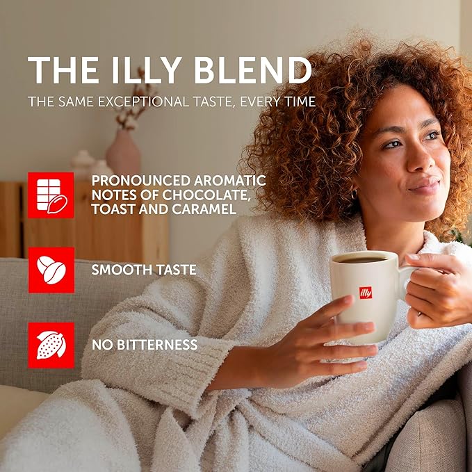 Illy Whole Bean Coffee, Intenso Bold Roast - Bold & Flavorful - 100% Arabica - Whole Beans - Pressurized Packaging Sealed for Freshness - 8.8oz can (Pack of 6)