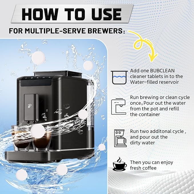 Coffee Maker Cleaner, Coffee Machine Descaler Tablets, 24 Count, Compatible with Multi Coffe Maker, Removes Dirt Limescale for Drip Coffe and Espresso Machines