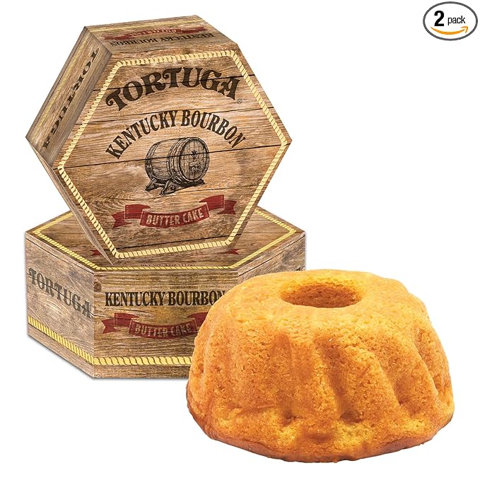 TORTUGA Kentucky Bourbon Butter Cake - 4 Oz. - 2 Pack - The Perfect Premium Gourmet Gift for Stocking Stuffers, Gift Baskets, and Christmas Gifts - Great Cakes for Delivery