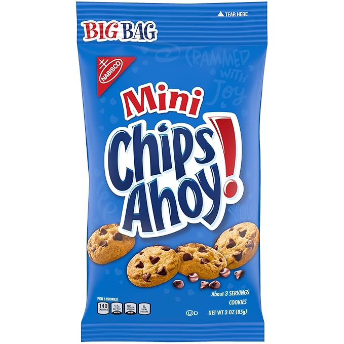 CHIPS AHOY! Mini Original Chocolate Chip Cookies, Big Bag, 12 - 3 oz Packs