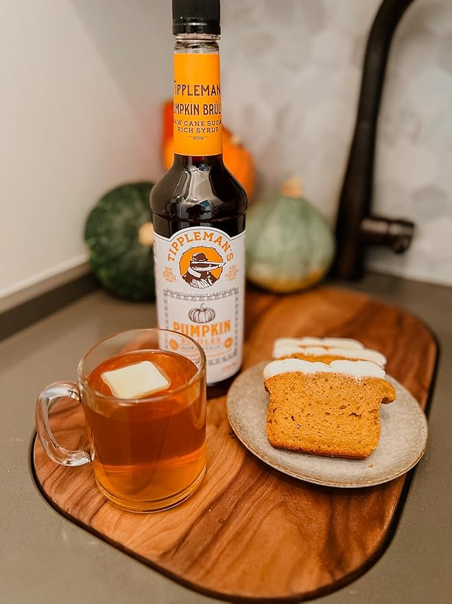 Tippleman's Pumpkin Spice Brûlée Coffee Syrup - Made with Raw Cane Sugar - Perfect for Lattes & Cold Brew, Fits Pump - 750ml