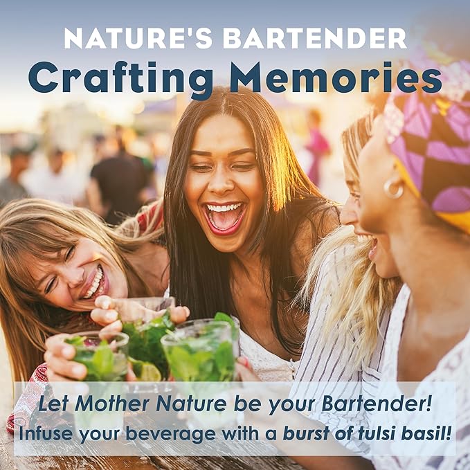 Bluestem Botanicals Organic Tulsi Basil Simple Syrup, 8 oz, Cocktail and Mocktail Mixer for Drinks, Non-Alcoholic