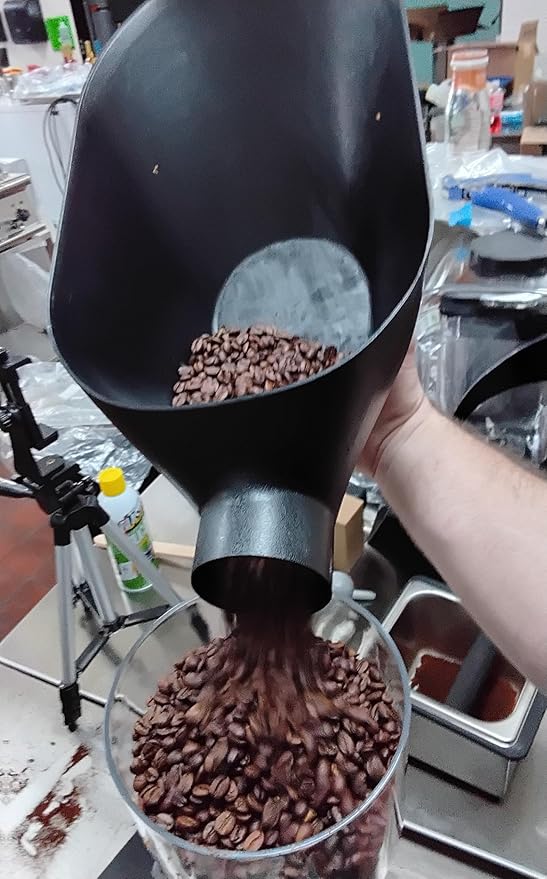 Rattleware Kilo Food Measuring Bean Scale Scoop - Durable and Commercial Coffee Beans Weighing Container Spoon, Plastic Coffee Bean Scale Measuring Tool for Baristas - Black