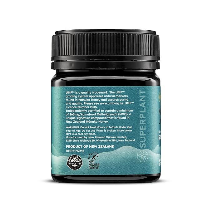 Melora Raw Manuka Honey from New Zealand | UMF 10+ | MGO 265+ | 8.8 Oz Jar | Safe for Skin Care | Edible & Healthy Sugar Alternative | Traceable from Hive to Hand Manuka Honey