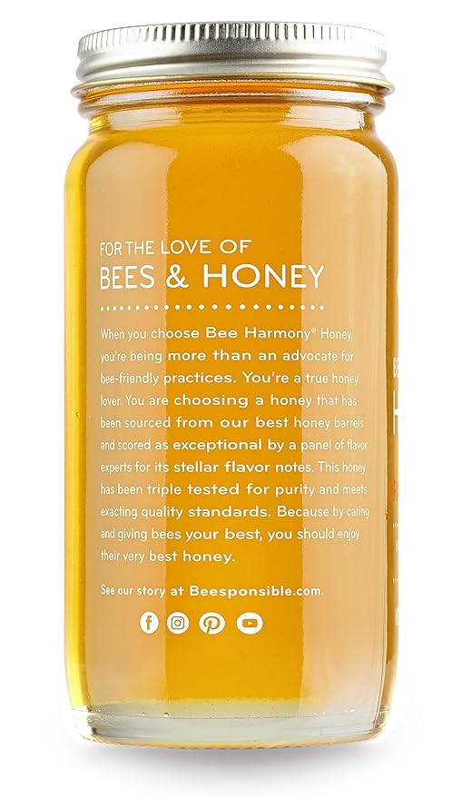 Bee Harmony American Raw Orange Blossom Honey, 12 Ounce