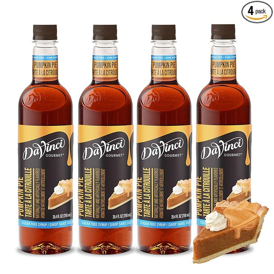 DaVinci Gourmet Sugar-Free Pumpkin Pie Syrup, 25.4 Fluid Ounces (Pack of 4)