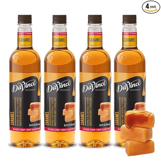 DaVinci Gourmet Classic Caramel Syrup, 25.4 Fluid Ounces (Pack of 4)