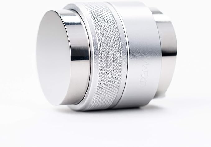 CREMA Coffee Products 46mm Hand Tamper & Coffee Distributor V2 | Compatible with Flair Pro and Pro 2 Portafilter | Double-Sided, Adjustable Depth Tool|Made with Durable 304 Stainless Steel| Silver