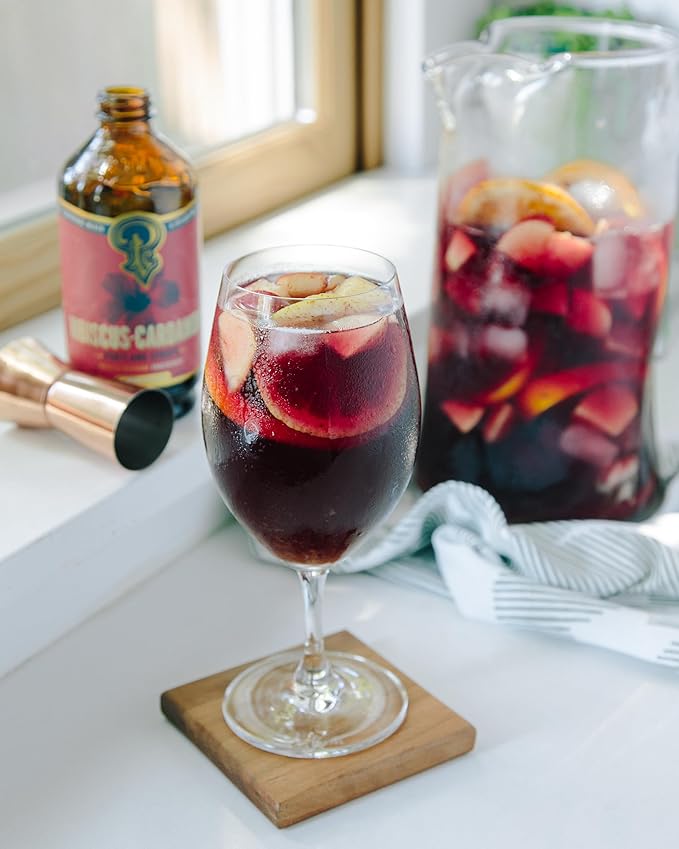 Portland Syrups Hibiscus Cardamom Syrup - Craft Exquisite Cocktails, Mocktails, Tea, Soda, Coffee Drinks, and More - 12 oz with 12 Servings (Pack of 2)