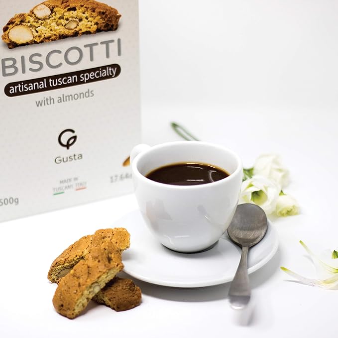 Gusta Authentic Soft Biscotti Cookies Made in Tuscany, Italy - Candied Orange - Original Two Bites Size - All Natural Ingredients - Fresh & Genuine Italian Dessert Treats - 17.64oz