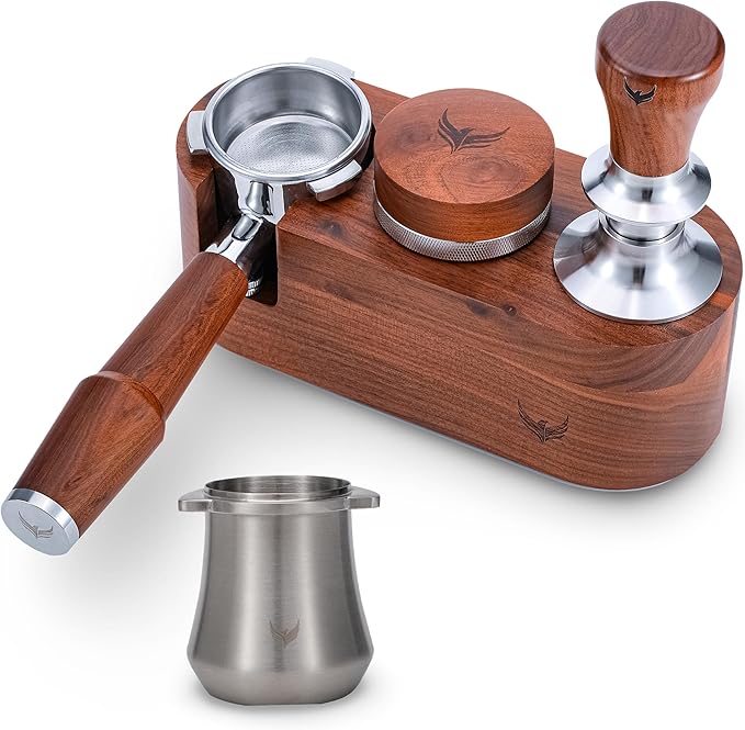 Espresso Accessory Kit for Breville - Tamping Station, Stainless Steel Dosing Cup, Bottomless Portafilter, Distribution Tool, 30lb Tamper