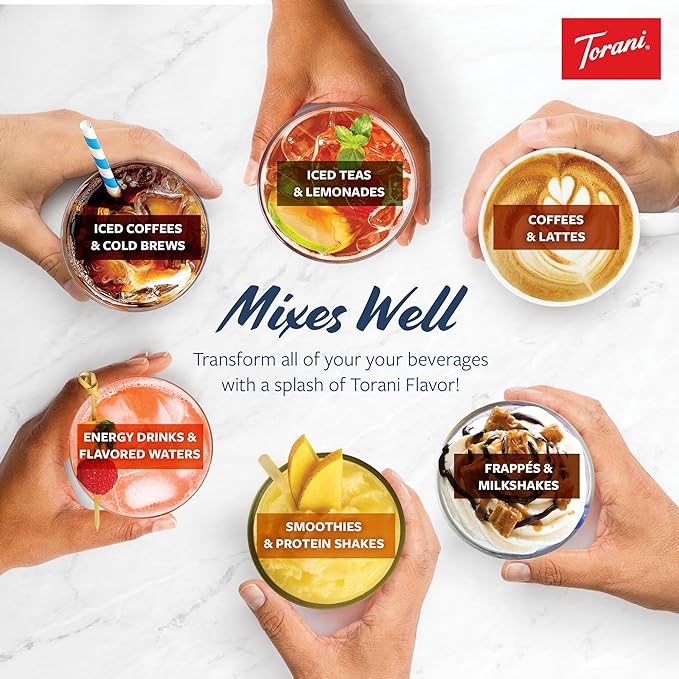 Torani Puremade Dessert & Drink Sauce Variety Pack, Dark Chocolate, White Chocolate & 2 Caramel, 16.5 fl oz (Set of 4)