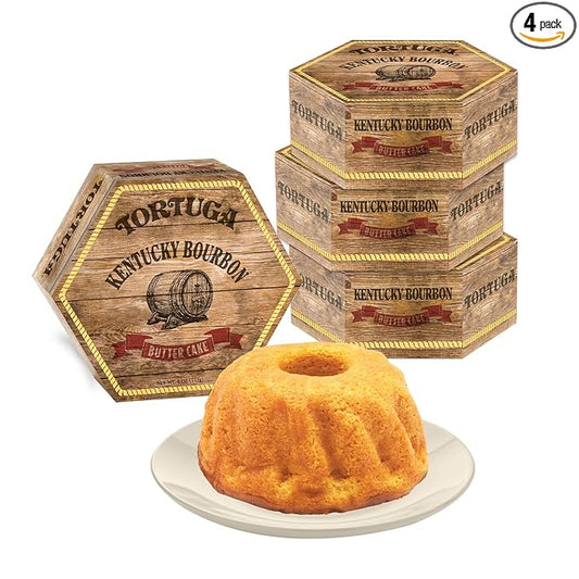 TORTUGA Kentucky Bourbon Butter Cake - 16oz Cake - 4 Pack - The Perfect Premium Gourmet Gift for Stocking Stuffers, Gift Baskets, and Christmas Gifts - Great Cakes for Delivery