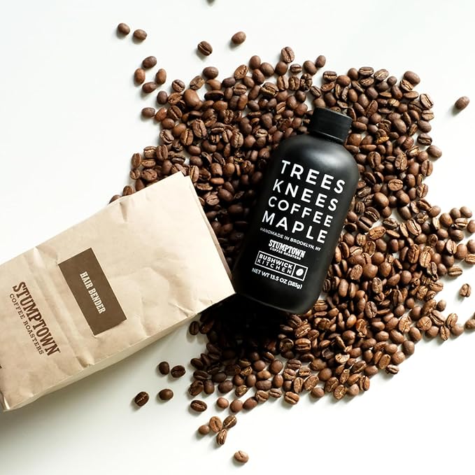 Trees Knees Maple Syrup Gift Set, Sweet Syrup Collection Includes Trio of Cinnamon, Butter Maple, and Coffee Flavored Syrups, Unique Gift Box for Foodies