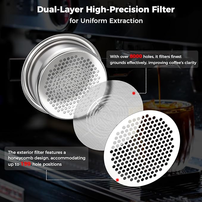 IKAPE 54mm Bottomless Naked Portafilter, Suitable for 54mm Breville Barista Series BES870/880 Machine & Solis Barista Machines (Included 18g Capacity Filter Basket)