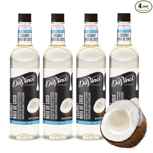 DaVinci Gourmet Sugar-Free Coconut Syrup, 25.4 Fluid Ounces (Pack of 4)