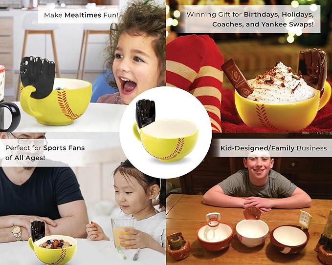 MAX'IS Creations The Softball Mug with a Glove, Softball Gifts for Girls 8-12 12-14 Mom Coach Gift Stuff, Novelty Ceramic Big Funny Coffee Mug, 16oz