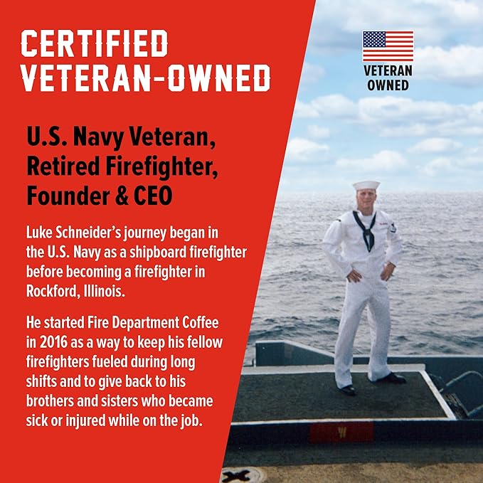 Fire Department Coffee - Vanilla Bourbon Coffee K Cups - Gives Back to Firefighters - Premium Vanilla Bean Bourbon Infused Pods - Non-Alcoholic - Roasted in the USA - Veteran Owned - 12 Single Pods