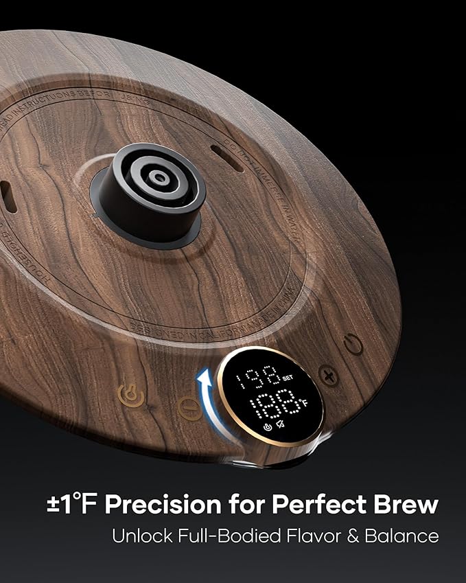 Cocinare FLOW B9 Gooseneck Electric Kettle, Precise Temperature Control for Pour-Over Coffee & Tea Brewing, Stainless Steel Interior, Rapid Heating for Boiling Water 0.9L (Rainforest)