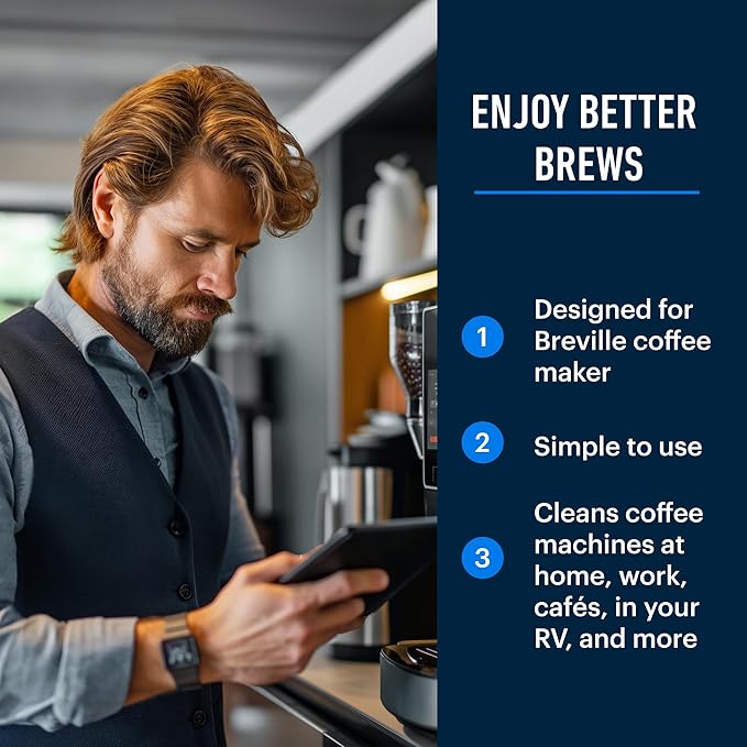 Essential Values Descaling Solution Compatible with Breville - Coffee Pot Cleaner - Descaler Specially Formulated for Breville Coffee Machines - 12 Month Supply, 2-Pack