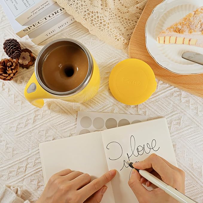 Automatic Magnetic Stirring Coffee Mug, Rotating Home Office Travel Mixing Cup，Funny Electric Stainless Steel Self Mixing Coffee Tumbler, Suitable for Coffee, Milk, Cocoa and Other Beverages