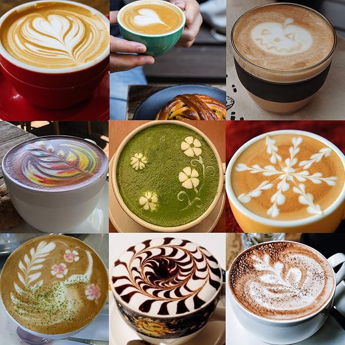 Milk Frothing Pitcher, 20oz Espresso Steaming Pitchers Stainless Steel Milk Coffee Cappuccino Barista Steam Pitchers Milk Jug Cup with Decorating Pen Latte Art, Matte White