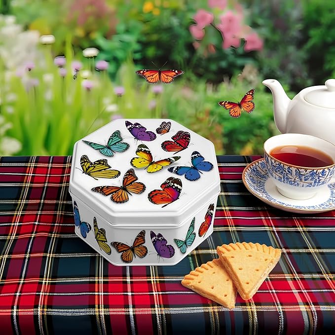 Campbells Shortbread Petticoat Tails Butterfly Tin 4.1 Oz (115g) - Pure Butter Scottish Shortbread Cookies from Scotland, British Tea Biscuits, Butter Cookies Gift in Tin Can, Scottish Snacks