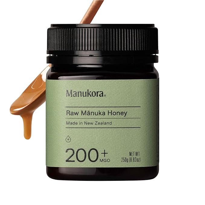 Manukora Raw Manuka Honey, MGO 200+, New Zealand Honey, Non-GMO, Traceable from Hive to Hand, Daily Wellness Support - 250g (8.82 Oz)