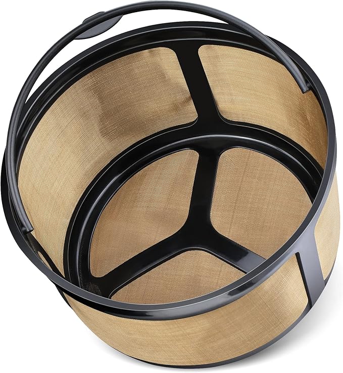 Reusable 8-12 Cup Basket Gold Mesh Coffee Filter for Keurig K-Duo Essentials and K Duo Brewers Machine, Replaces your Paper Coffee Filters, BPA Free (1 Pack)