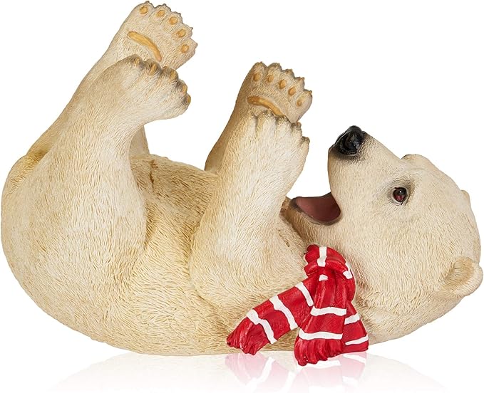 True Cheery Cub Polyresin Wine Bottle Holder - Table Top and Counter Wine Rack, Set of 1, Animal Home Decor, White, Holds 1 Standard Wine Bottle