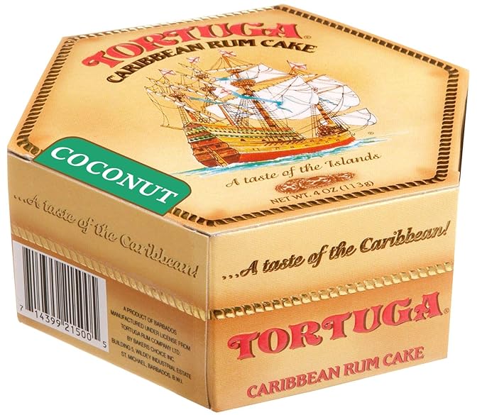 TORTUGA Caribbean Coconut Rum Cake - 4 oz Rum Cake - The Perfect Premium Gourmet Gift for Gift Baskets, Parties, Holidays, and Birthdays