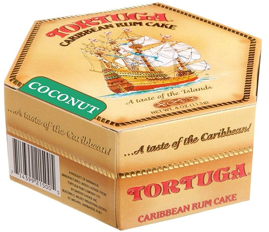 TORTUGA Caribbean Coconut Rum Cake - 4 oz Rum Cake - The Perfect Premium Gourmet Gift for Gift Baskets, Parties, Holidays, and Birthdays