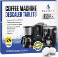 Coffee Machine Descaler Cleaner Tablets 24-Pack | For Keurig, Nespresso, Breville, De Longhi, Miele, Ninja, Braun | Clean & Descale Coffee Pot & Espresso Maker -Cleaning & Descaling Solution Tabs