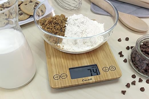 Escali Arti Digital Food Scale, Multi-Functional Kitchen Appliance, Precise Weight Measuring and Portion Control, Baking and Cooking Made Simple, Tempered Glass, Bamboo