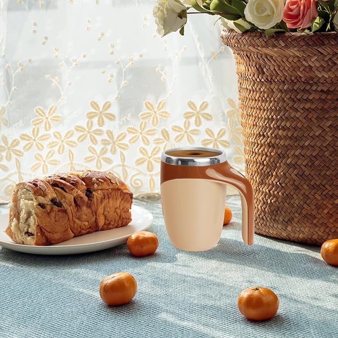 Automatic Magnetic Stirring Coffee Mug, Rotating Home Office Travel Mixing Cup，Funny Electric Stainless Steel Self Mixing Coffee Tumbler, Suitable for Coffee, Milk, Cocoa and Other Beverages……