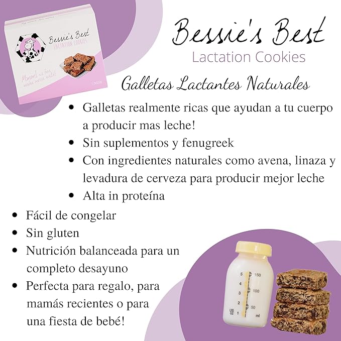 Bessie’s Best Lactation Cookies | Lactation Support | Oatmeal Peanut Butter Chocolate Chip | Increase Milk Supply | Breastmilk Boosting Cookies | Breastfeeding Snacks | 1 Dozen