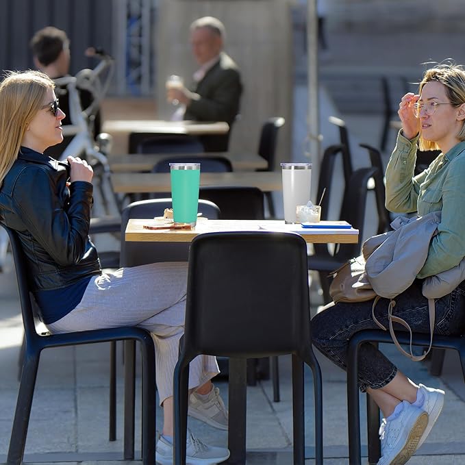 20 oz Tumbler Coffee Travel Tumblers Bulk with Lid Stainless Steel Double Wall Vacuum Insulated Mug Powder Coated Cups fit Car Cupholder for Hot and Cold - White, 4Pack